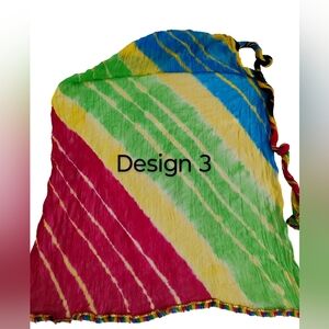 Multicolor Tie-Dye chiffon Scarf/ Dupatta